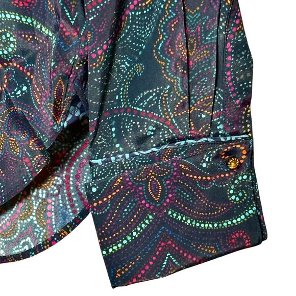NWT Robert Graham Gabriela Silk-Blend Shirt Women’s Medium Multi WR22111 - Picture 5 of 15